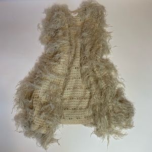 Sun & Shadow Crochet Faux Fur Vest